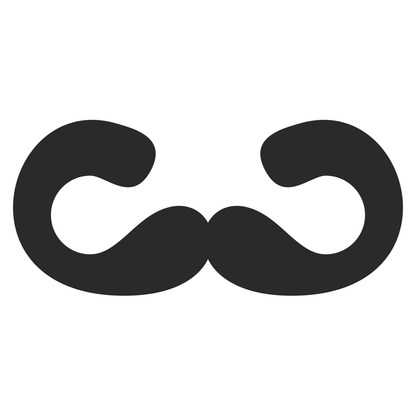 Stylish retro moustache design for cutting machines