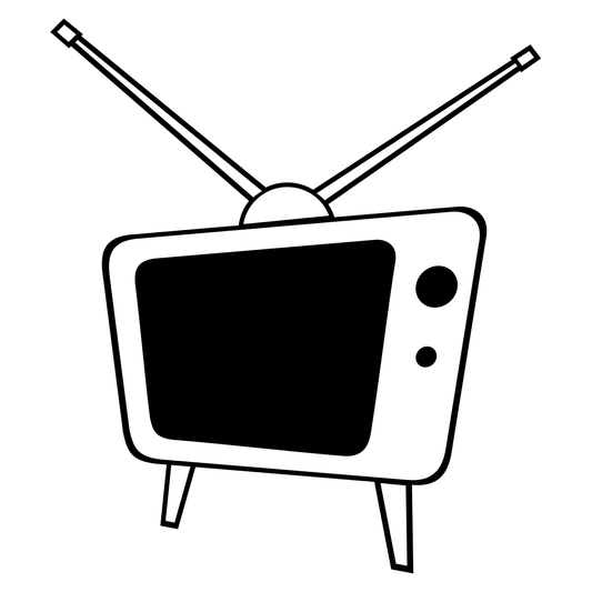 Retro black and white television set for creative projects