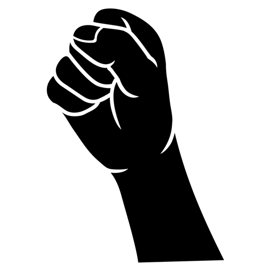 Bold raised fist design for creative cutting projects