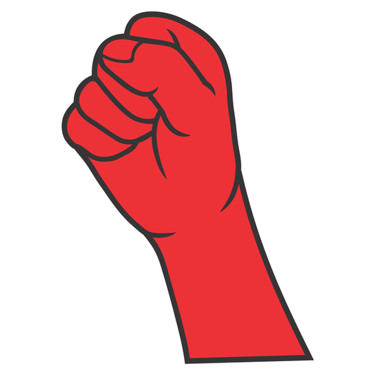 Bold red fist: symbol of resistance