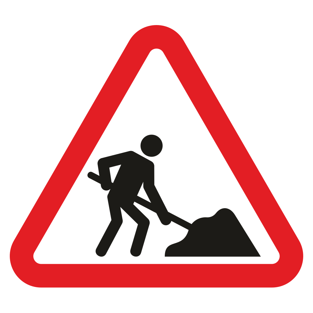 Road works sign for cutting machine crafting projects