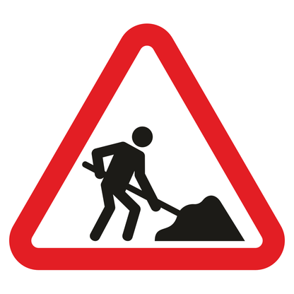 Road works sign for cutting machine crafting projects