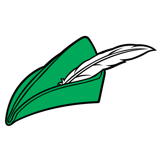 Creative vector design of a Robin Hood hat with feather