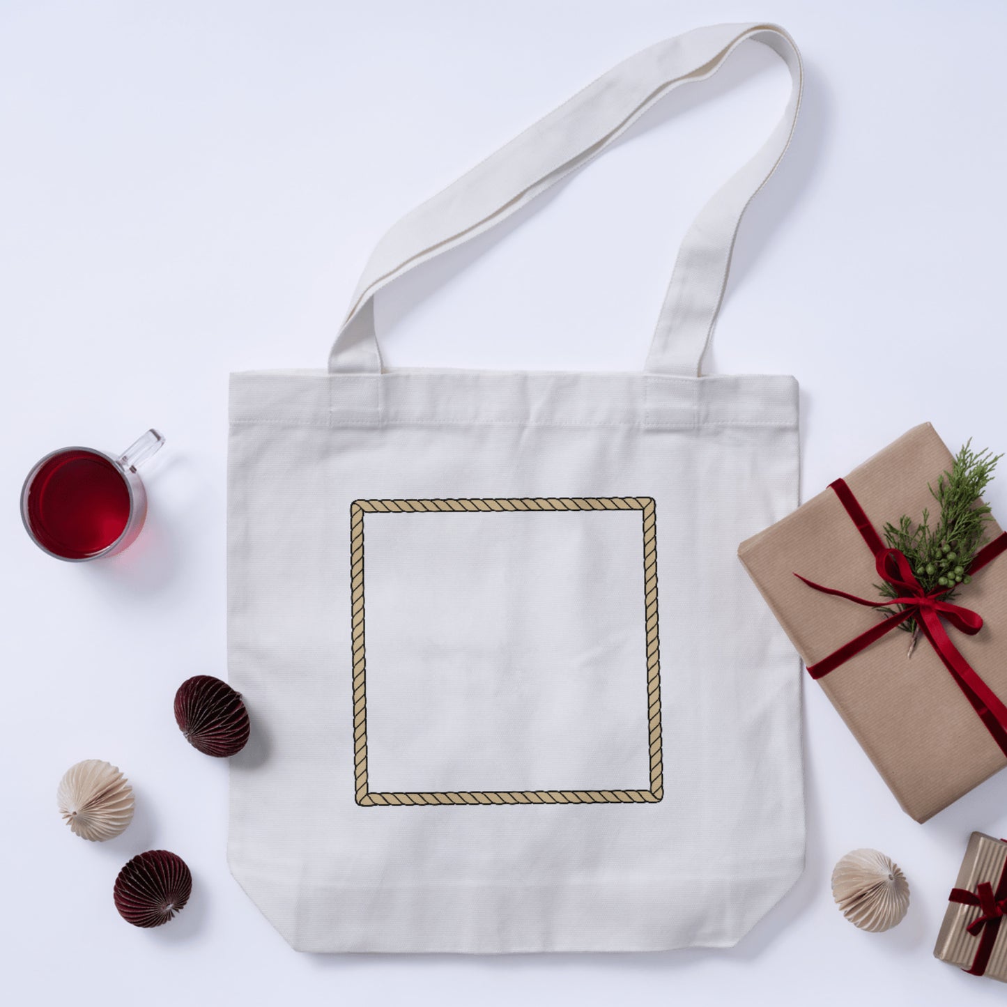 Elegant rope frame square design for creative projects