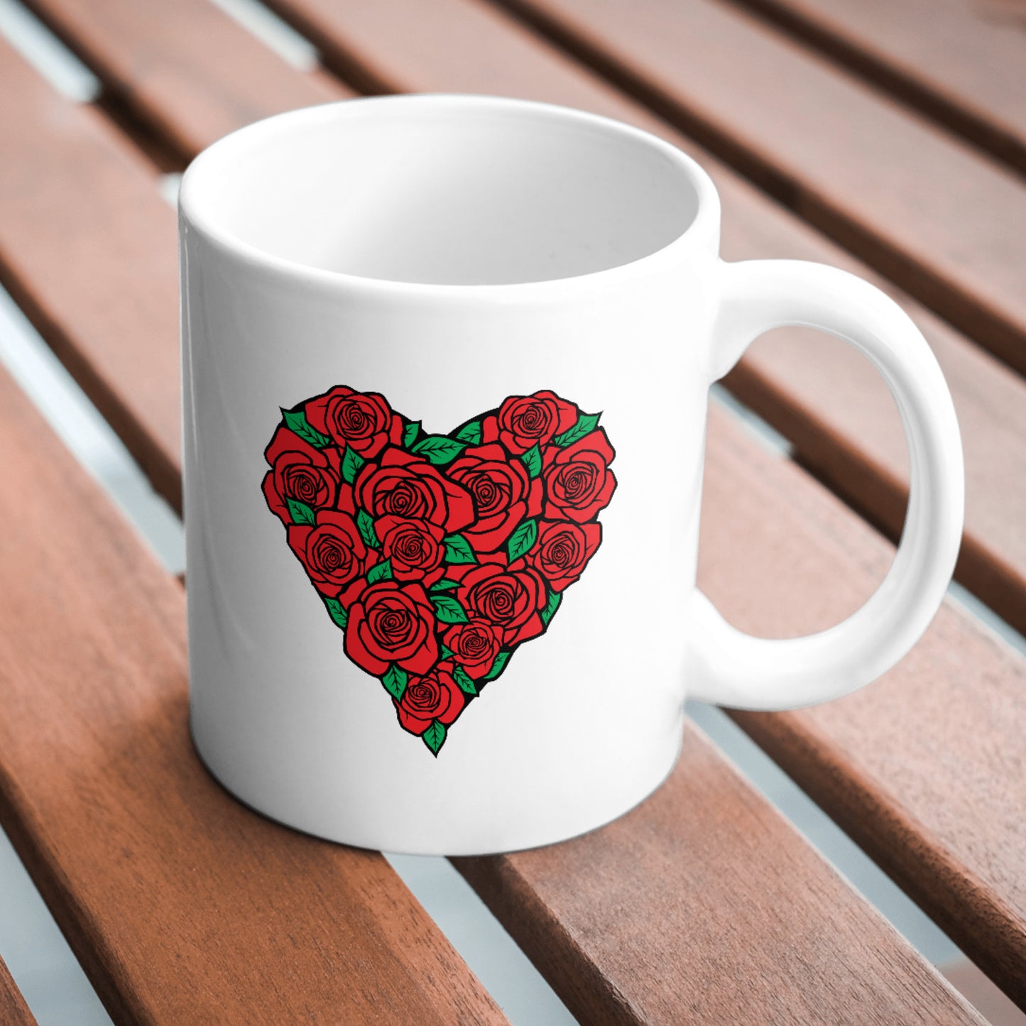 Elegant heart of red roses for craft lovers