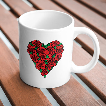 Elegant heart of red roses for craft lovers