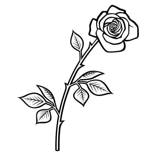 Beautiful rose vector design for cutting machines