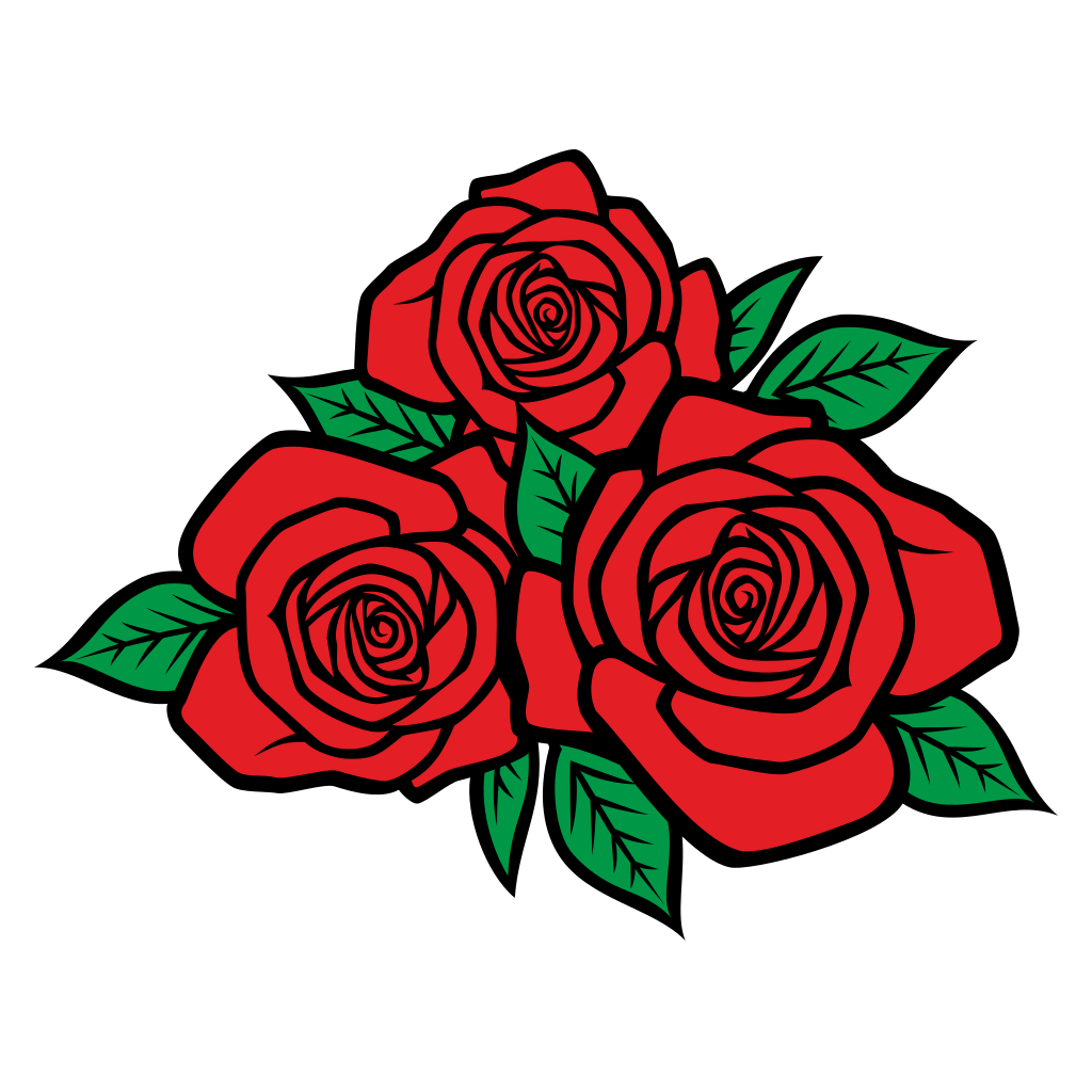 Floral vector design featuring vibrant red roses for crafts