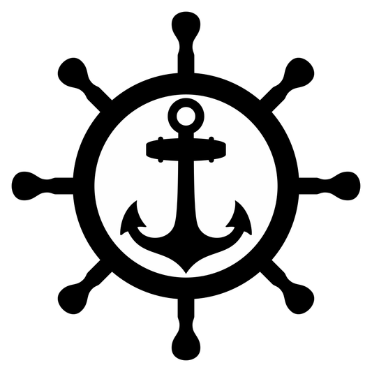 Add a nautical touch with rudder and anchor vector designs