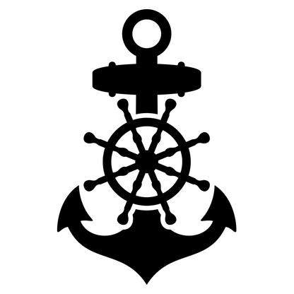 Creative vector design of a rudder and anchor for crafts