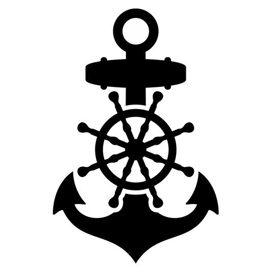 Creative vector design of a rudder and anchor for crafts