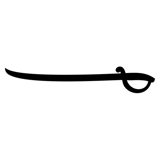 Elegant curved sword or saber design suitable for cutting machines