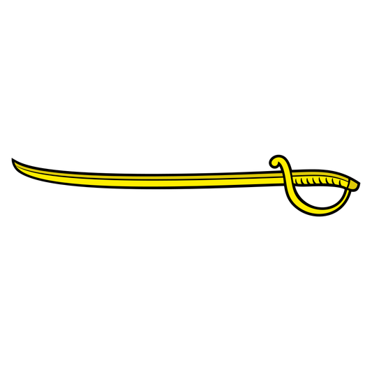 Elegant curved sword or saber design suitable for cutting machines