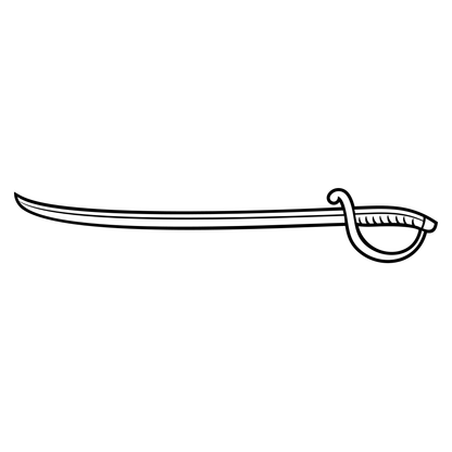 Elegant curved sword or saber design suitable for cutting machines