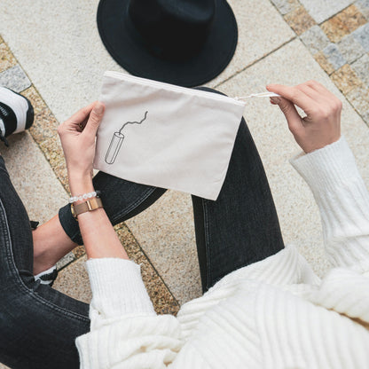 Black and white layered design of a cotton tampon