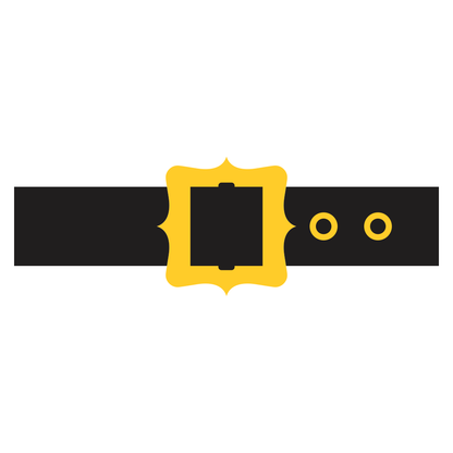 Stylish black belt design with a yellow buckle for crafts