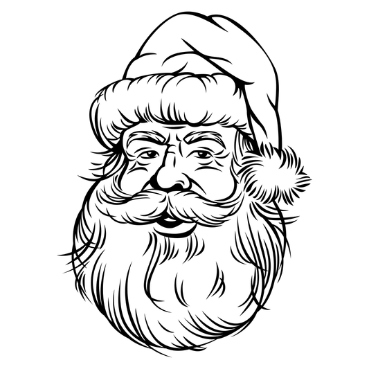 Classic black and white Santa Claus vector design for crafts