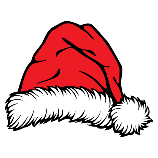 Bright red Santa hat for festive cutting projects and crafts