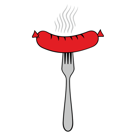 Enjoying a grilled sausage on a fork for delightful meals