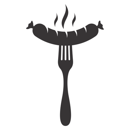 Creative sausage bbq fork design for cutting machine enthusiasts