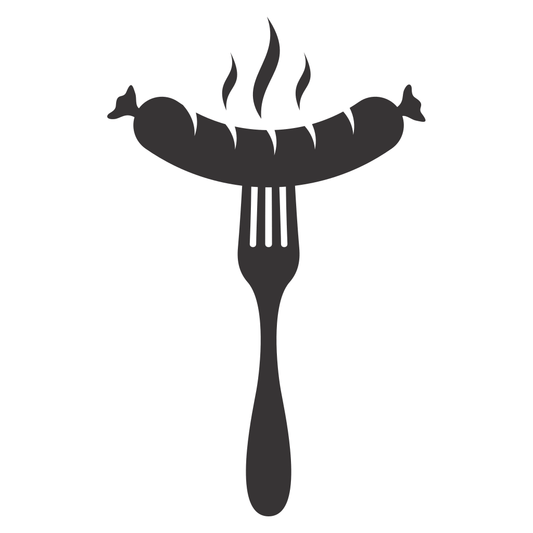 Creative sausage bbq fork design for cutting machine enthusiasts