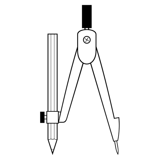 Vector design of a school compass for cutting machines