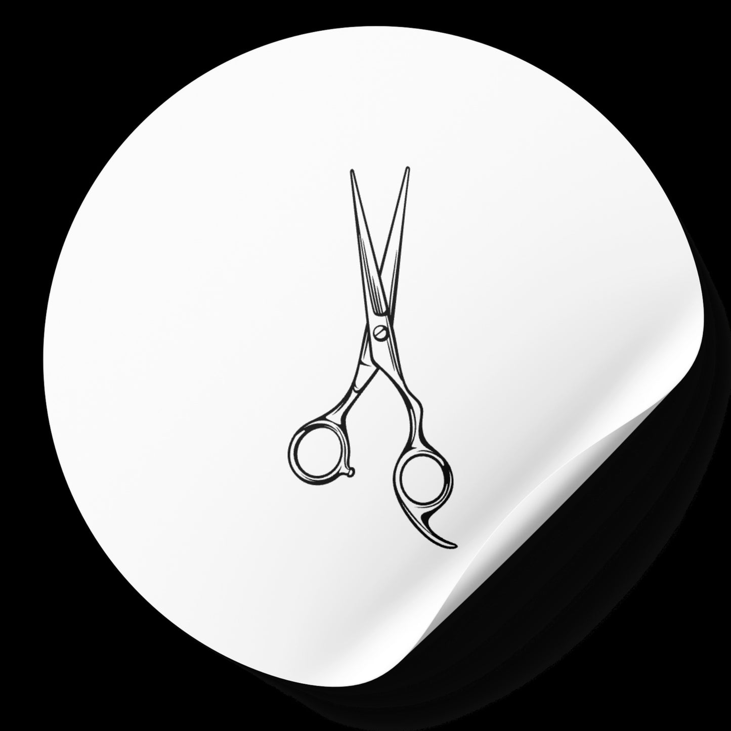 Creative black and white layered scissors design for crafts
