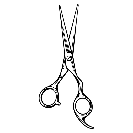 Creative black and white layered scissors design for crafts