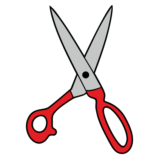 Elegant red scissors design for crafting and cutting projects