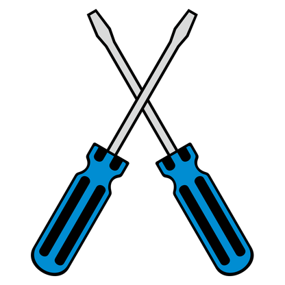 Creative vector design of crossed screwdrivers for crafting