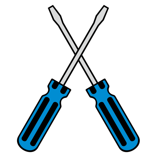 Creative vector design of crossed screwdrivers for crafting
