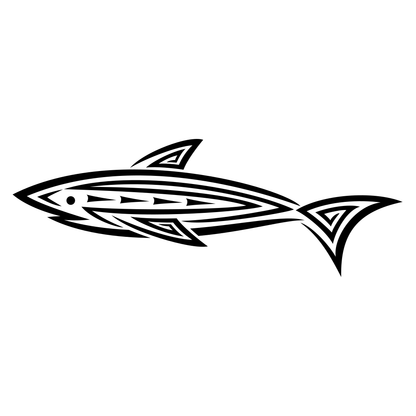 Tribal tattoo design featuring a sleek shark silhouette