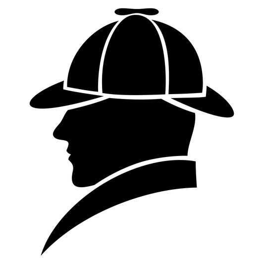 Elegant vector silhouette of Sherlock Holmes profile design