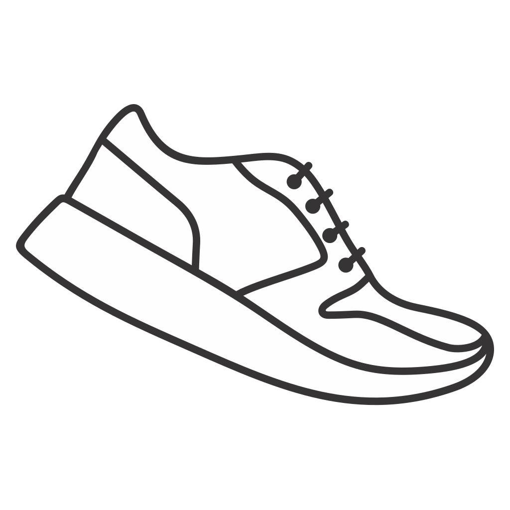 Stylish outline of a sneaker design for vector cutting