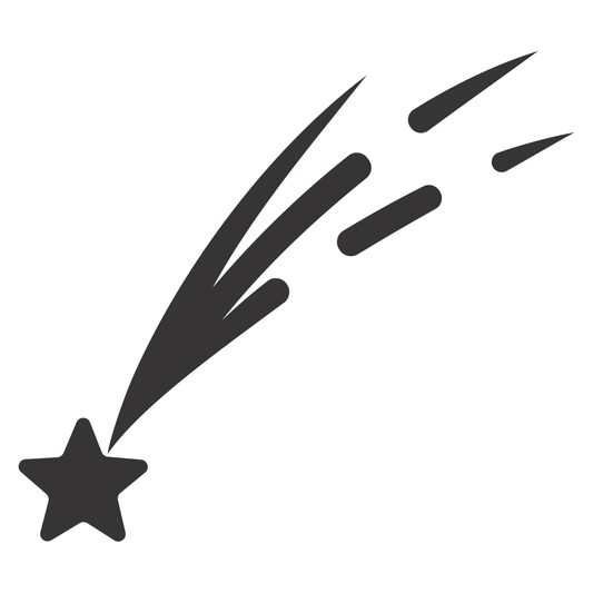 Stylish shooting star design for crafting projects and cutouts