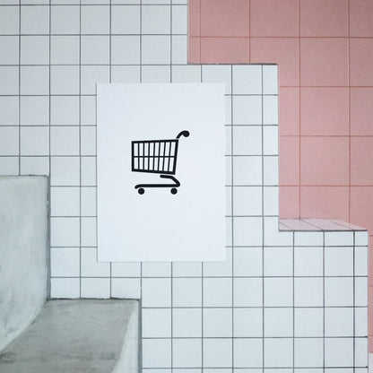 Stylish vector silhouette of a shopping cart for crafting