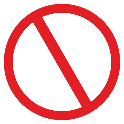 Bold vector icon for cutting machines with a prohibition sign