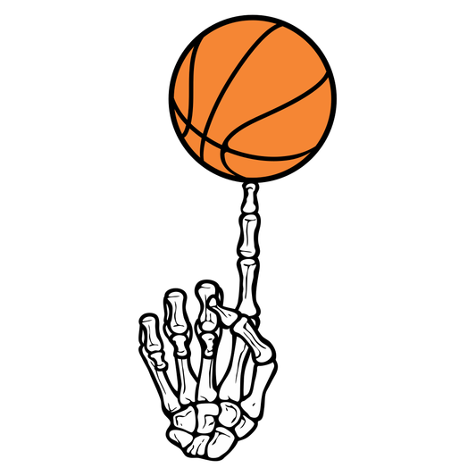 Skeleton hand spinning a basketball for crafts
