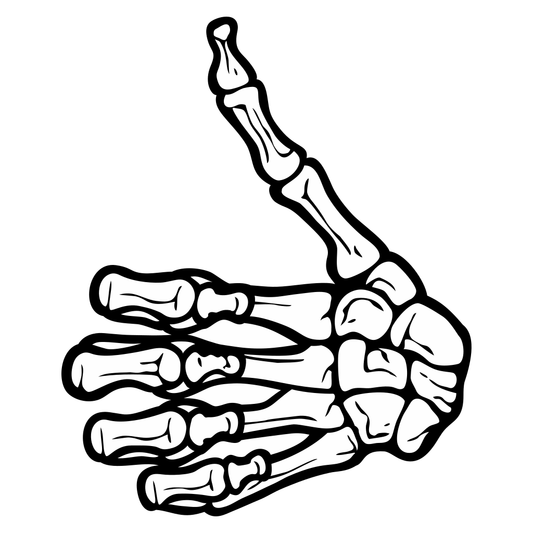 Skeleton hand with thumb up vector design for cutting machines