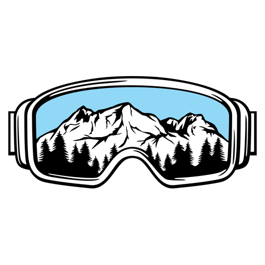 Stylish black and white ski goggles design for cutting machines