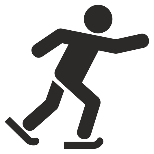 Motion captures joy of ski skating in a dynamic vector design