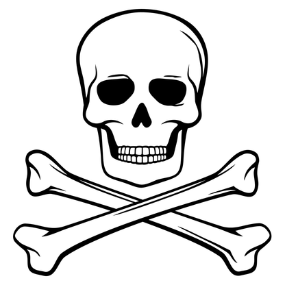 Creative skull and crossed bones design for cutting machines