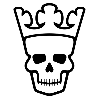 Stylish black and white skull with crown vector design