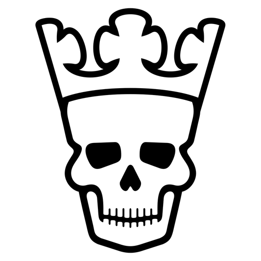 Stylish black and white skull with crown vector design
