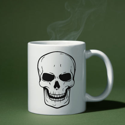 Intricate black and white skull design for cutting machines