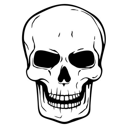 Intricate black and white skull design for cutting machines