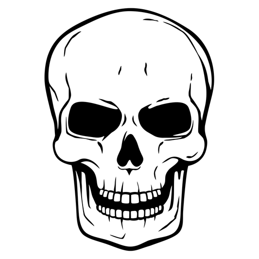 Intricate black and white skull design for cutting machines