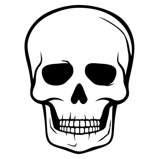 Intricate black and white skull design for crafting enthusiasts
