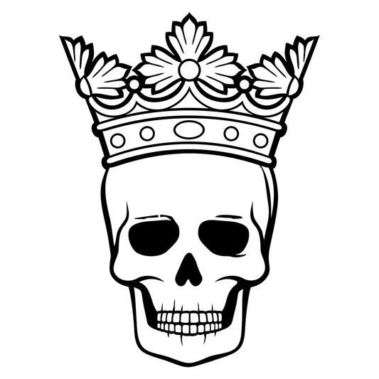 Intricate skull design with crown for creative projects