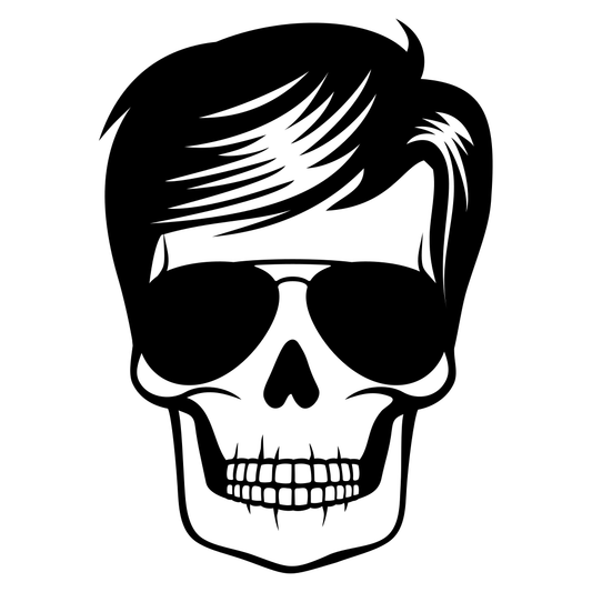 Unique black skull design with stylish hair for crafting